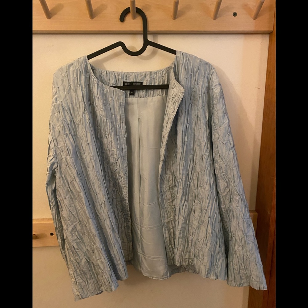 Crushed Silk Eileen Fisher Jacket size XL